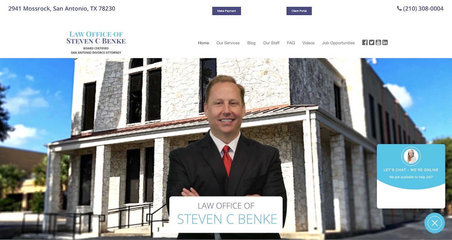 Benke Law website screenshot